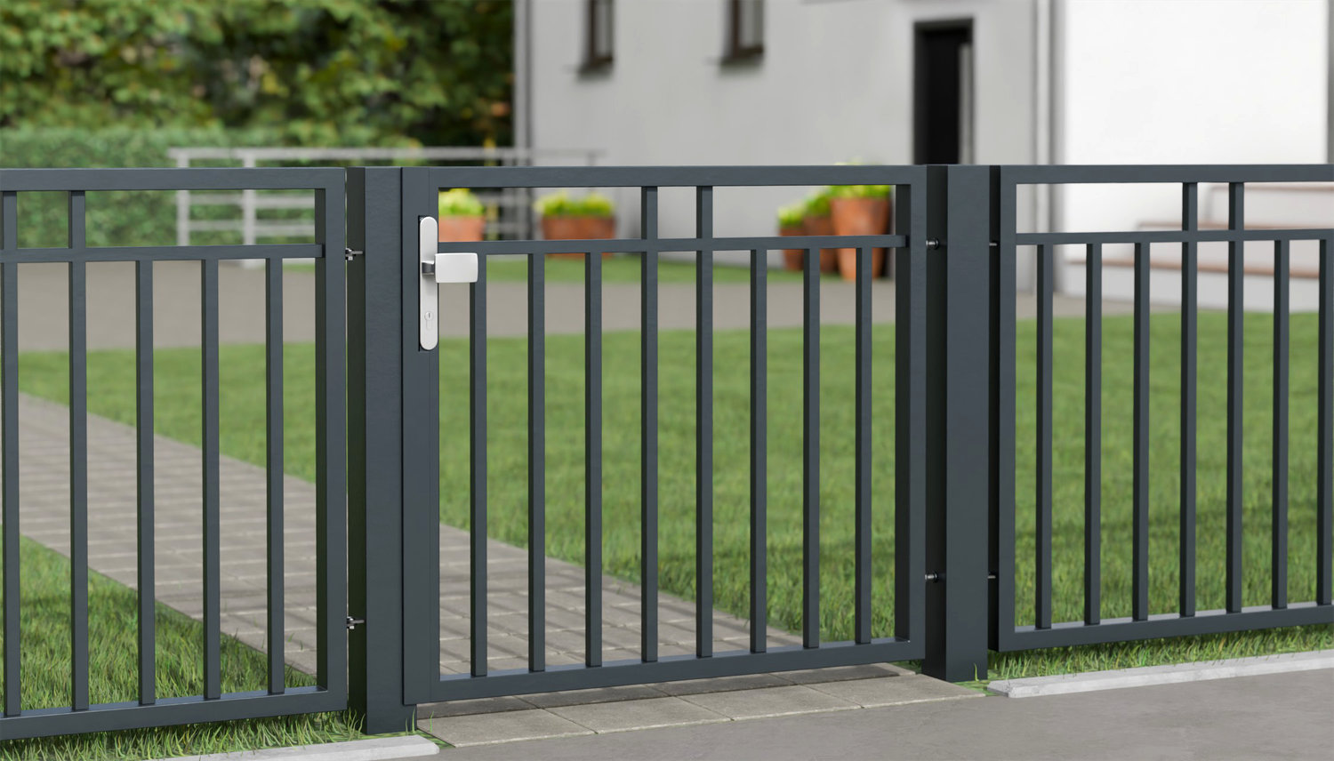 Tuindeur aluminium 1-vleugelig stangvulling, GE