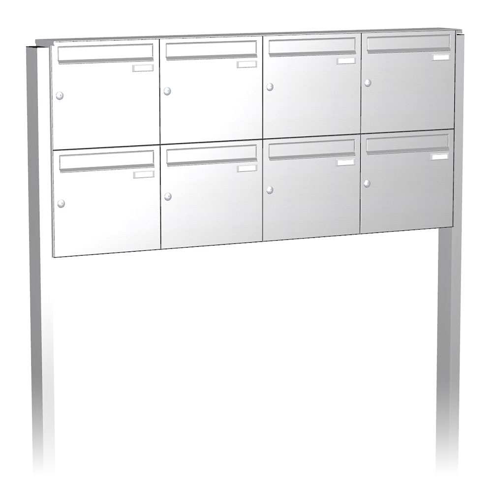 Briefkastenanlage | Freistehend | 8-fach | Senkrecht | Edelstahl
