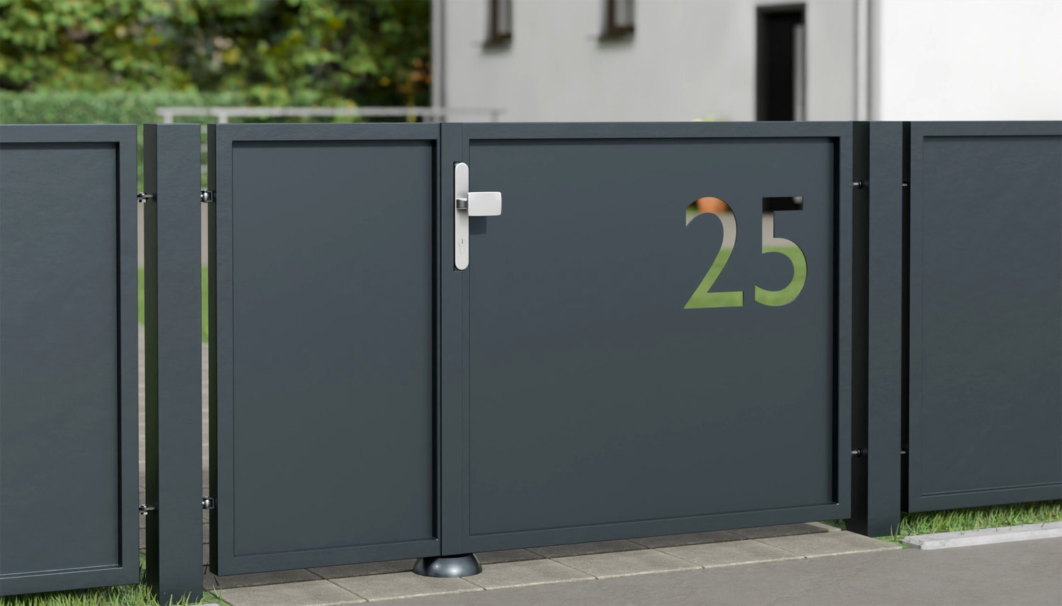 Tuindeur aluminium 2-vleugelig privacyscherm HNR, GE