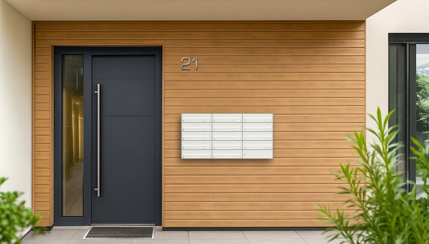 Briefkastenanlage | Aufputz | 14-fach | Waagerecht | Farbe