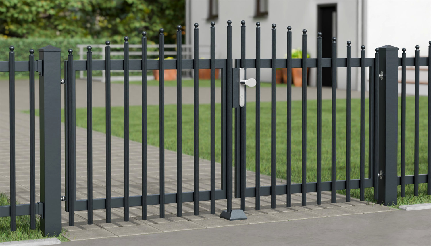 Tuinpoort Aluminium 2-vleugelig Palissaden Elegant, OB