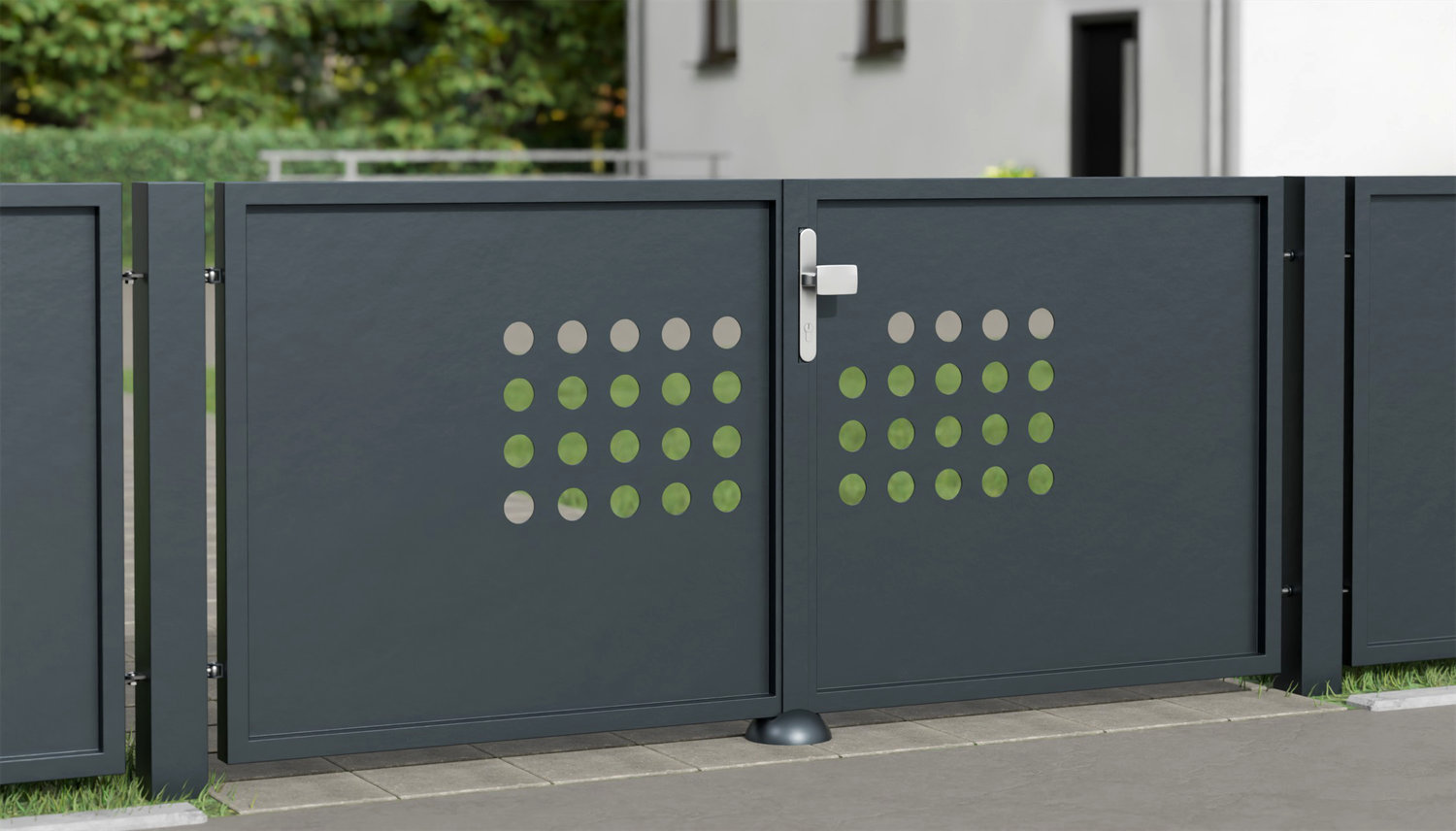 Tuinpoort aluminium 2-vleugelig privacyscherm RLR, GE