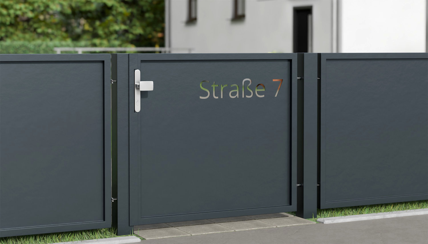 Tuindeur aluminium 1-vleugelig privacyscherm, STR, GE