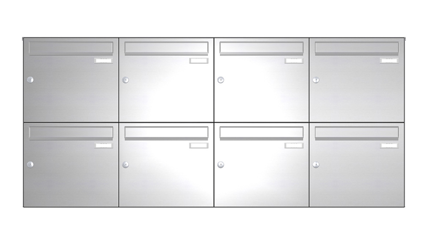 Briefkastenanlage | Aufputz | 8-fach | Senkrecht | Edelstahl
