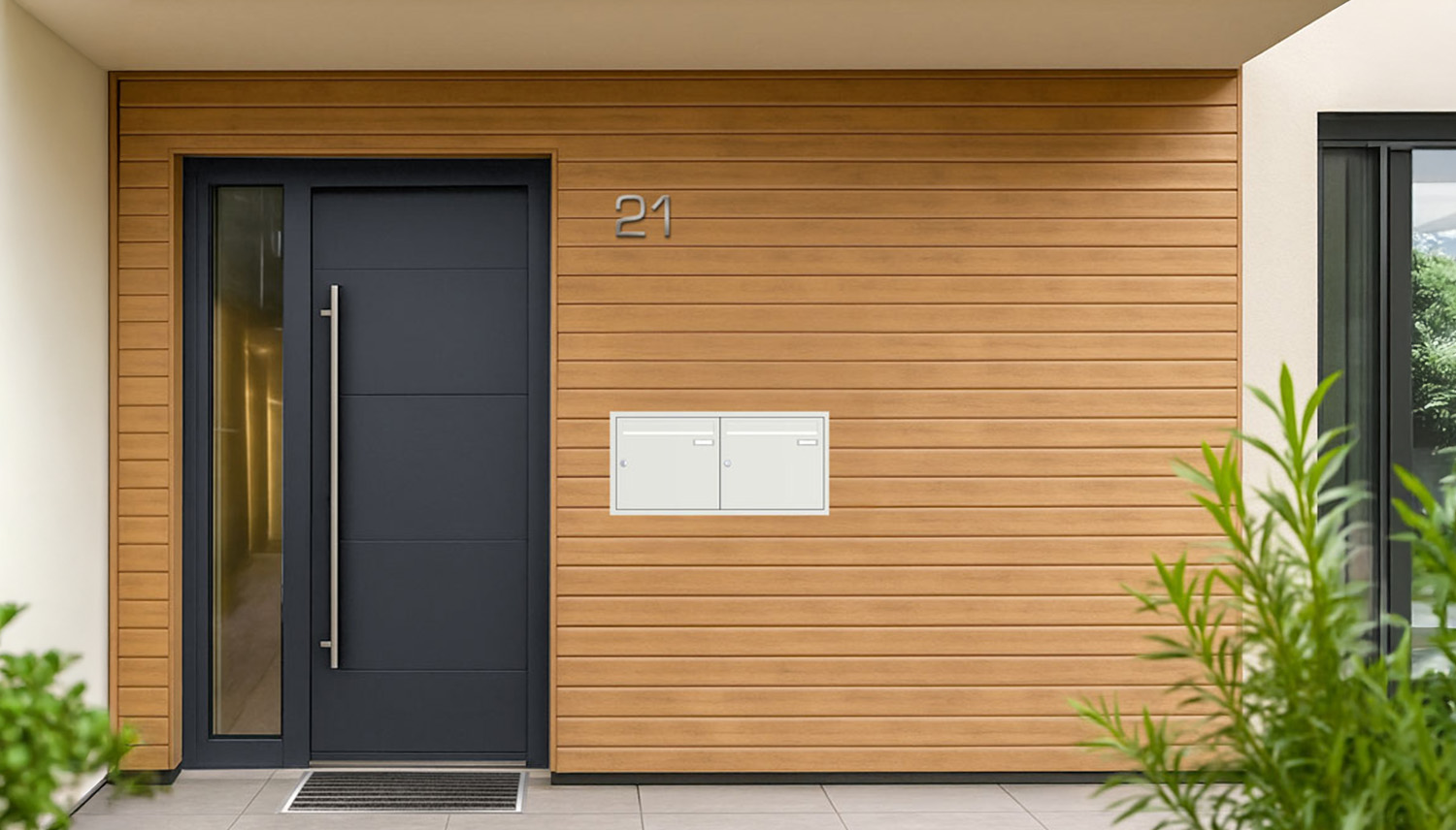 Briefkastenanlage | Unterputz | 2-fach | Senkrecht | Farbe