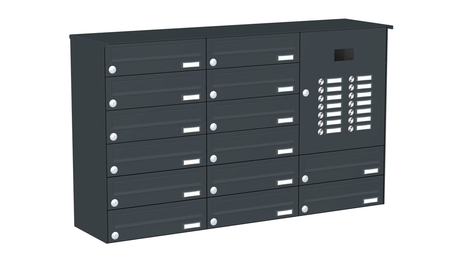 Briefkastenanlage | Aufputz | 14-fach | Waagerecht | Audio | Video | Farbe