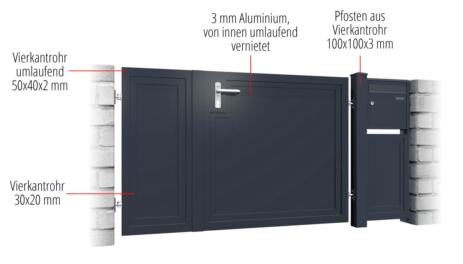 Tuindeur aluminium 2-vleugelig privacyscherm BD, GE, BK