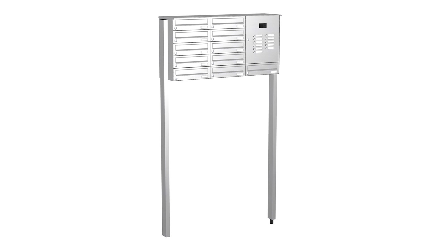 Briefkastenanlage | Freistehend | 11-fach | Waagerecht | Audio | Video | Edelstahl