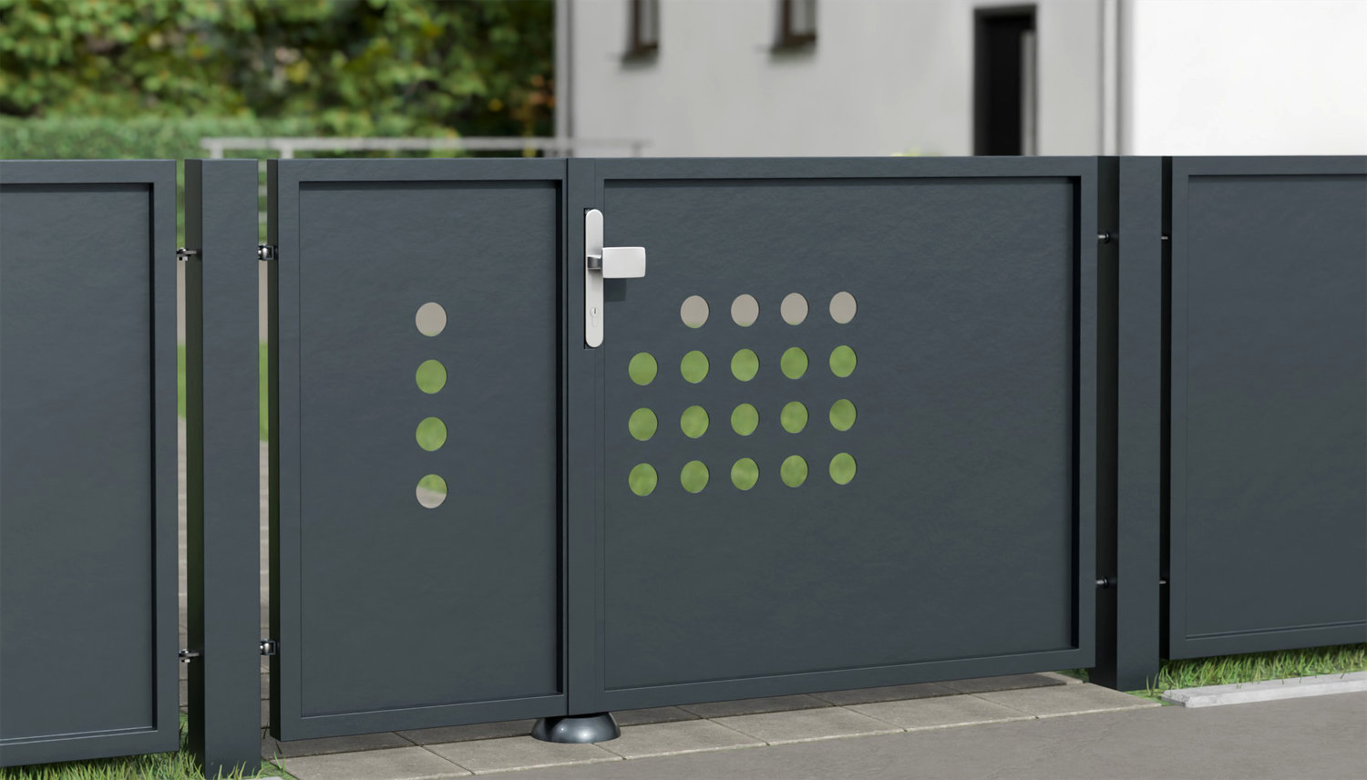 Tuindeur aluminium 2-vleugelig privacyscherm RLR, GE