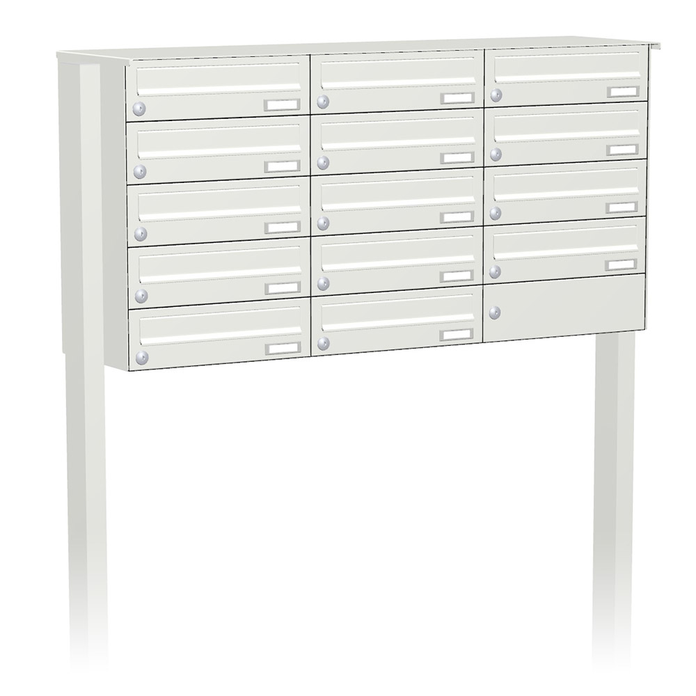 Briefkastenanlage | Freistehend | 14-fach | Waagerecht | Farbe