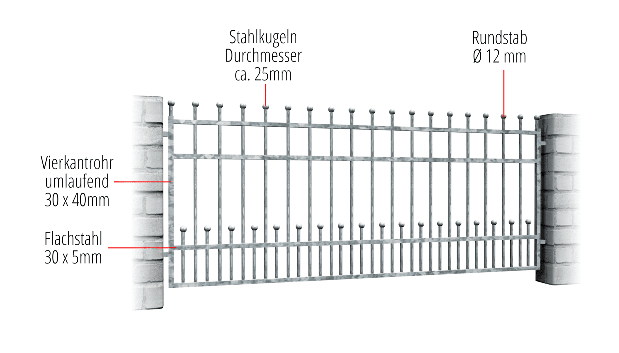 Tuinafscheiding verzinkt Bonn, GE