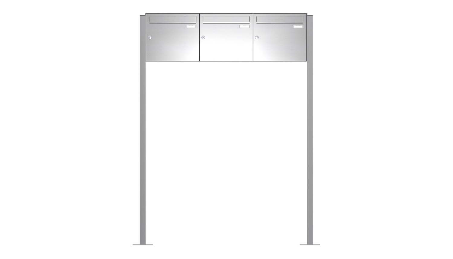 Briefkastenanlage | Freistehend | 3-fach | Senkrecht | Edelstahl
