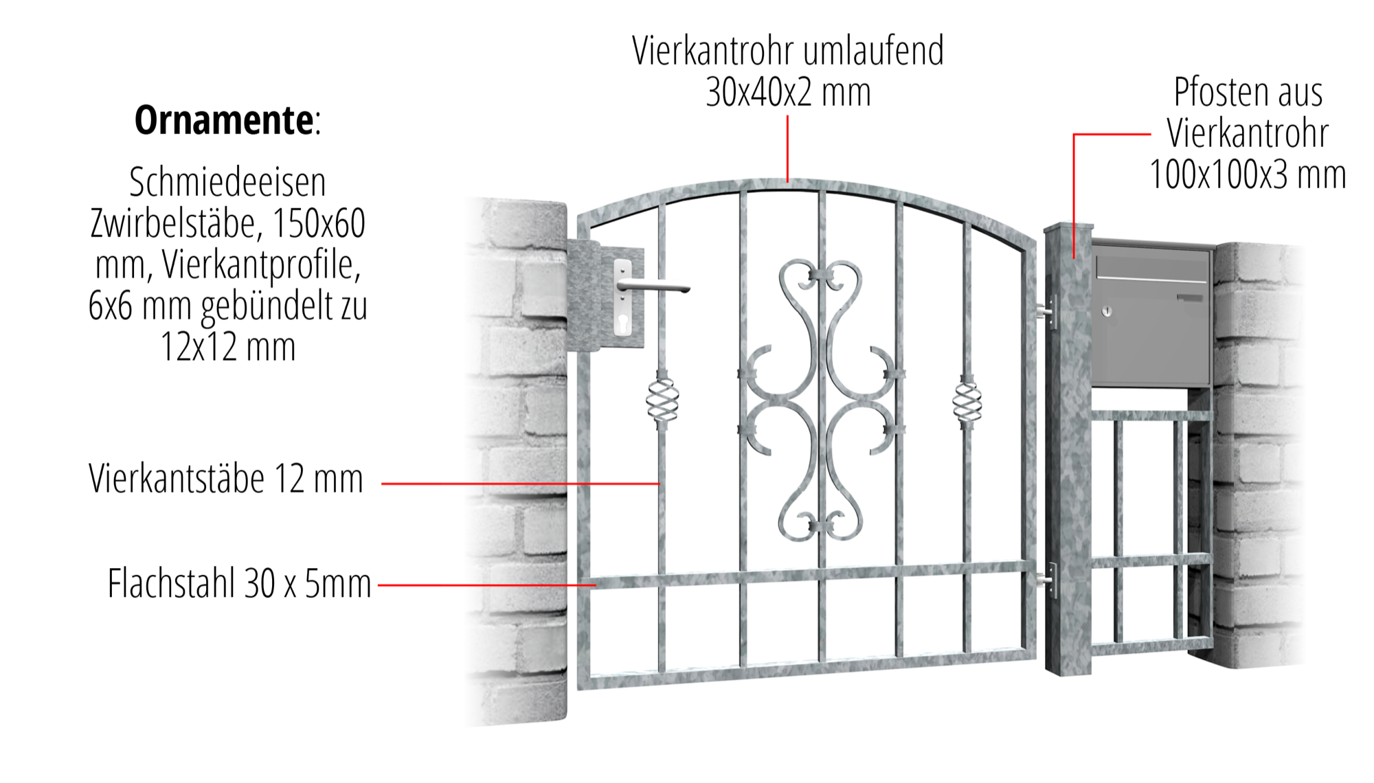 Tuindeur verzinkt 1-vleugelig, OB, BK